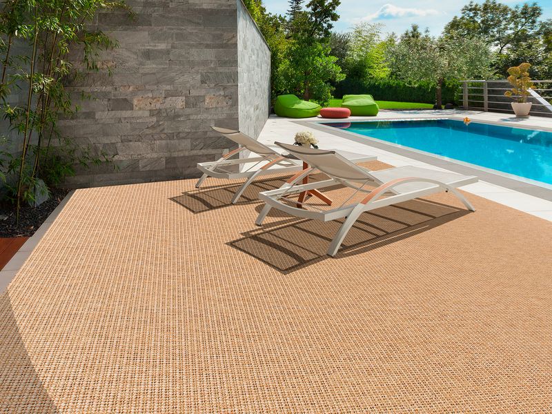 Sunbeds for garden and terraces over a bombastic outdoor carpet made in Spain