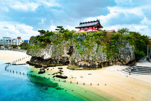 japanese palace on okinawa's natural landscape of the beachPicture