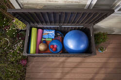 outdoor chests can be used to keep toys, sports equipment among many other things