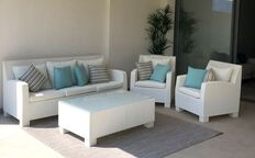Cosy garden set with archairs and weatherproof cushions in an apartment in La quinta of Benahavis 