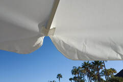 white parasols made in spain