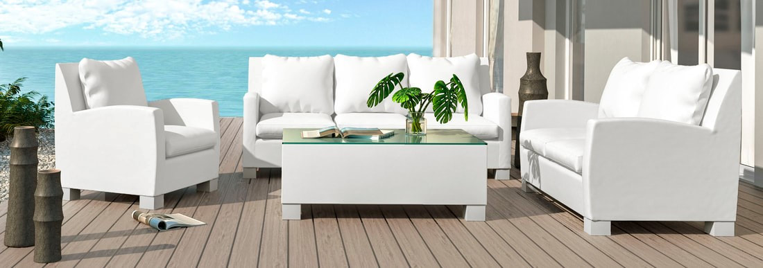 White garden set of sofas in Costa del Sol